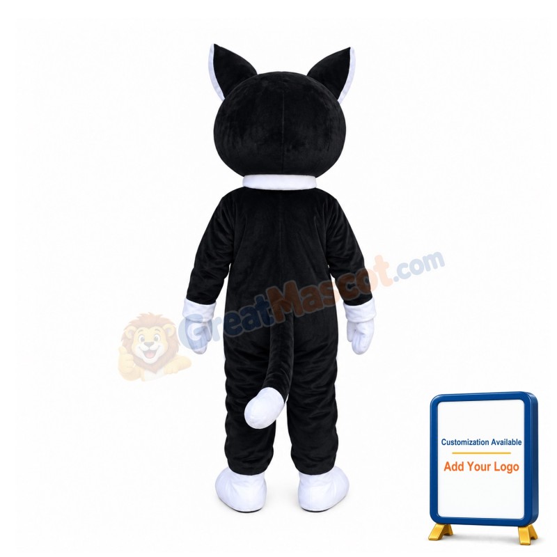 Black White Cat Mascot Costume