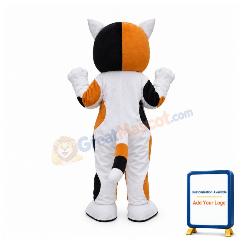 Brown White Cat Mascot Costume