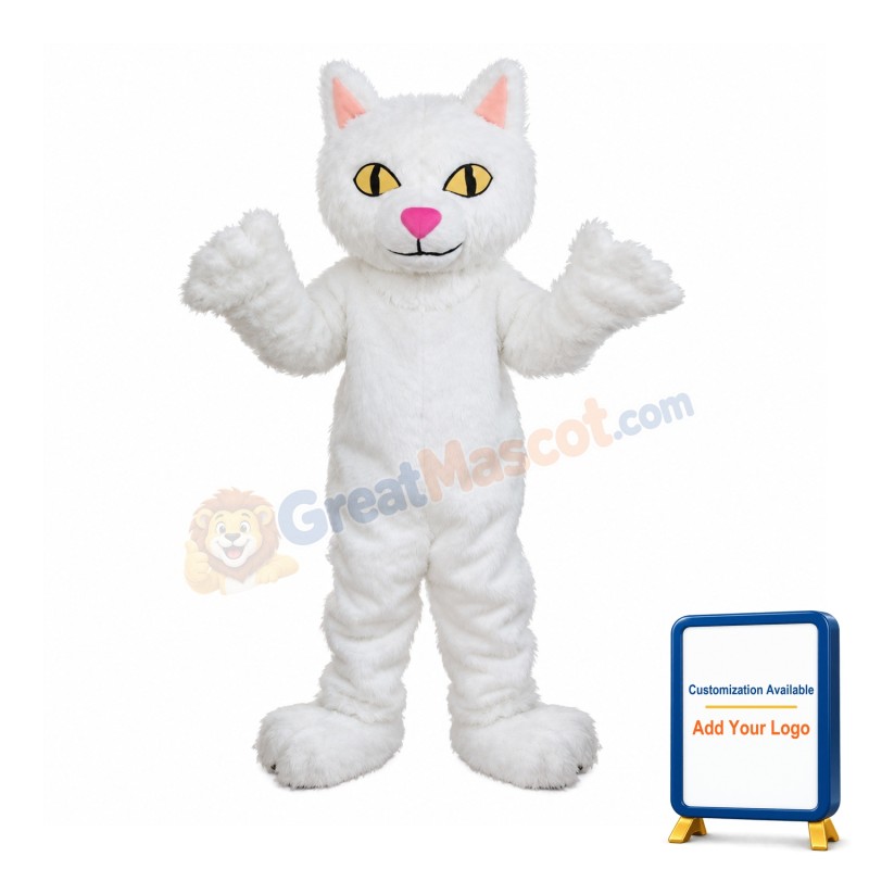 White Cat Mascot Costume