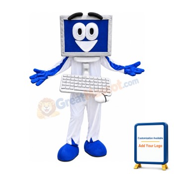 Friendly Lightweight Laptop Mascot Costume