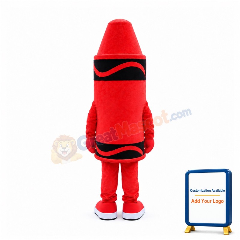 Red Crayon Mascot Costume