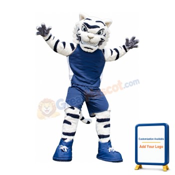 Power Sport White Tiger Mascot Costume