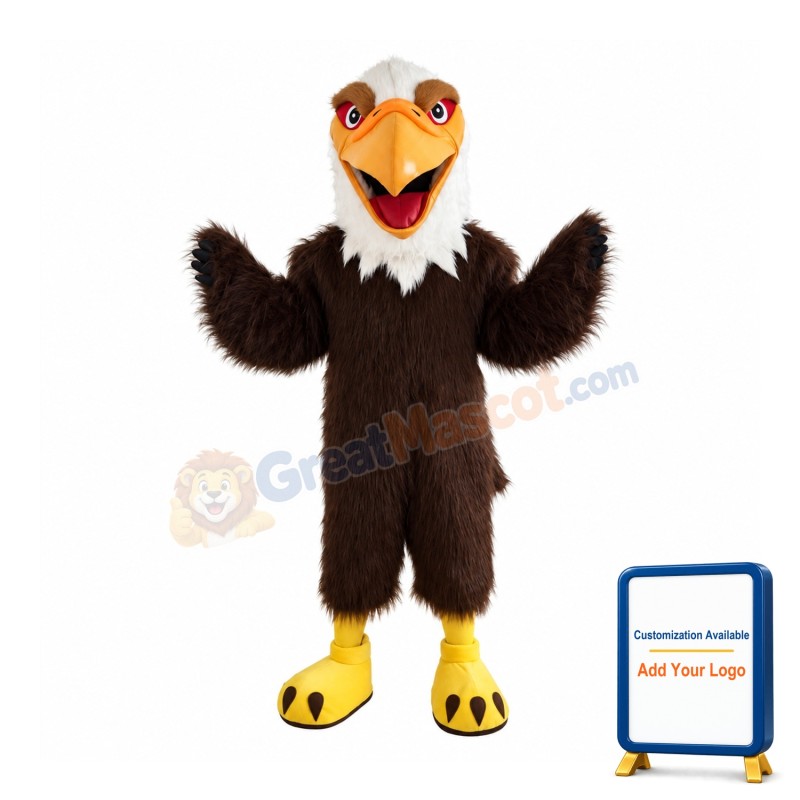 Brown Plush Eagle Mascot Costume