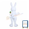 Happy Lightweight White Easter Bunny Mascot Costume