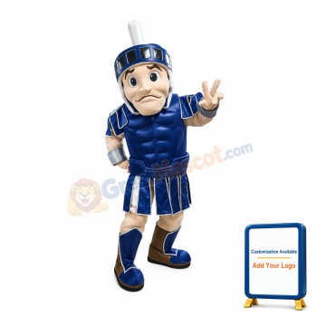 Friendly Lightweight Blue Spartan Trojan Knight Mascot Costume