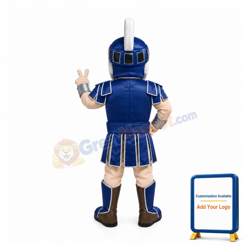 Friendly Lightweight Blue Spartan Trojan Knight Mascot Costume