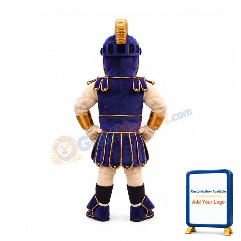 Blue Spartan Trojan Knight Mascot Costume