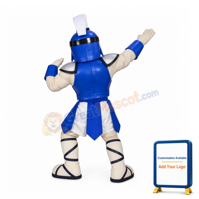 Power Blue Spartan Trojan Knight Mascot Costume