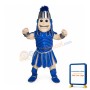 Friendly Blue Spartan Trojan Knight Mascot Costume