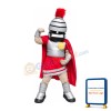Silver & Red Spartan Trojan Knight Mascot Costume