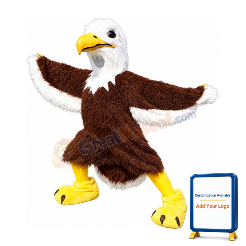 Friendly Realistic Eagle Mascot Costume