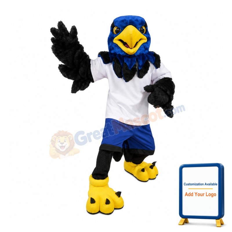 Blue Hawk Eagle Mascot Costume