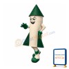 White & Green Rocket Mascot Costume