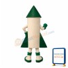 White & Green Rocket Mascot Costume
