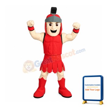 Red Spartan Warrior Mascot Costume