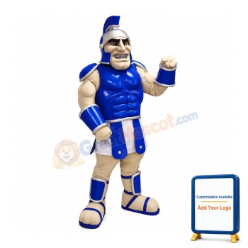 Blue Spartan Warrior Mascot Costume