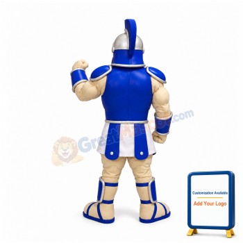 Blue Spartan Warrior Mascot Costume