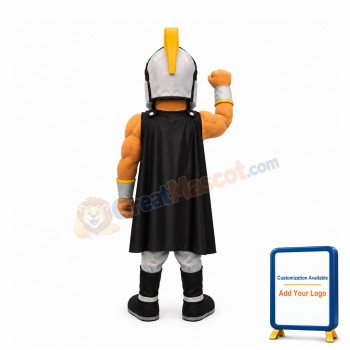 Friendly Black Spartan Warrior Mascot Costume