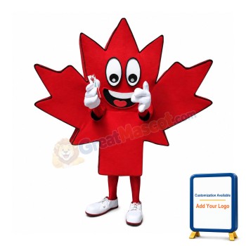 Happy Lightweight Maple Leaf Mascot Costume