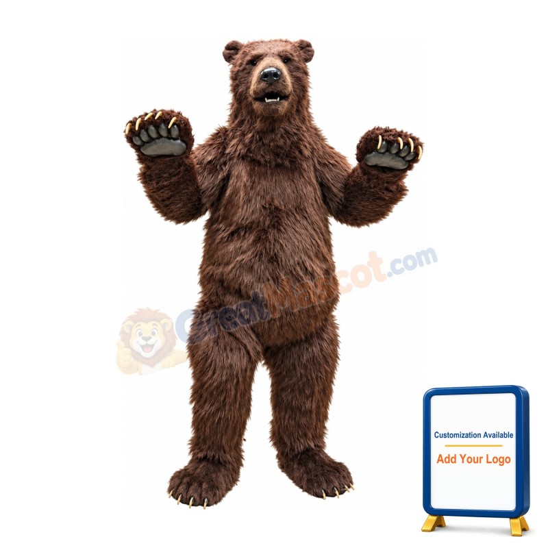 Realistic Brown Bear Mascot Costume