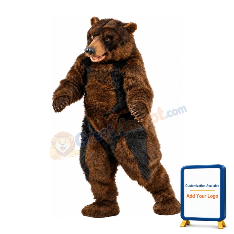 Realistic Brown Bear Mascot Costume