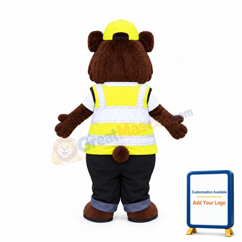 Traffic Police Bear Mascot Costume