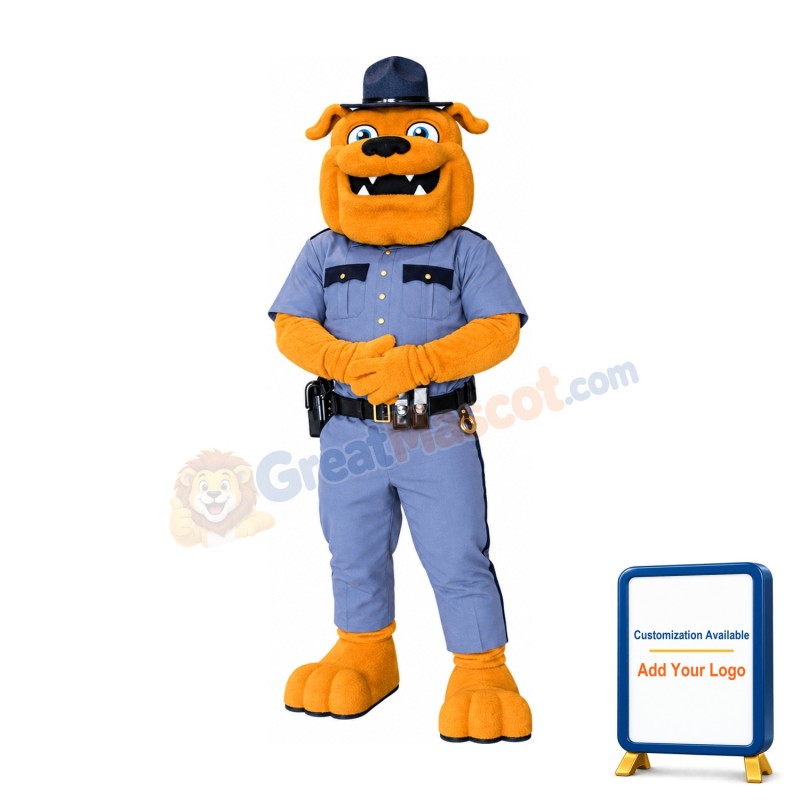 Power Police Bulldog Mascot Costume