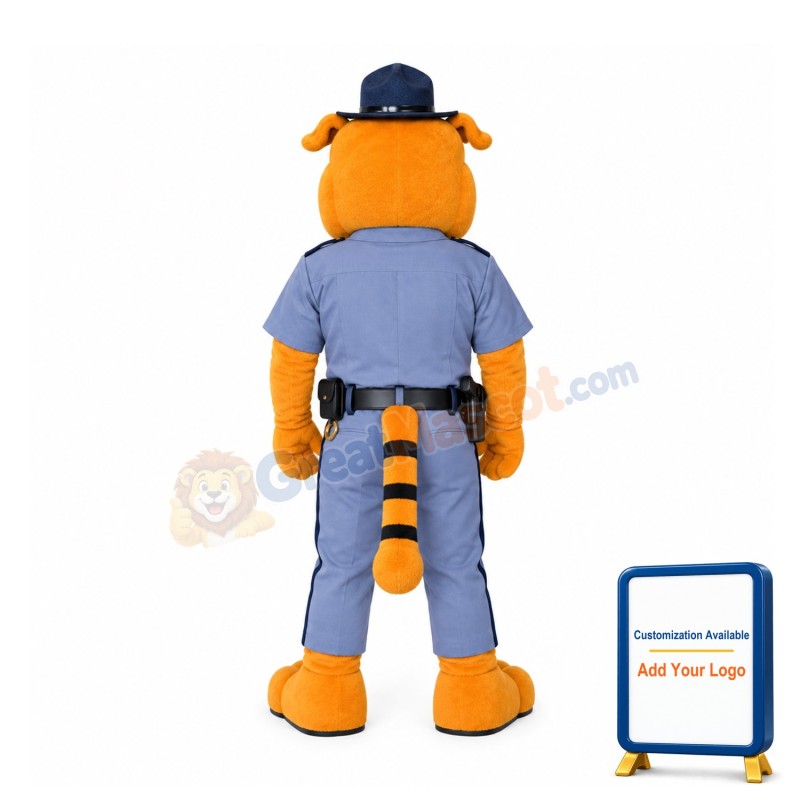 Power Police Bulldog Mascot Costume