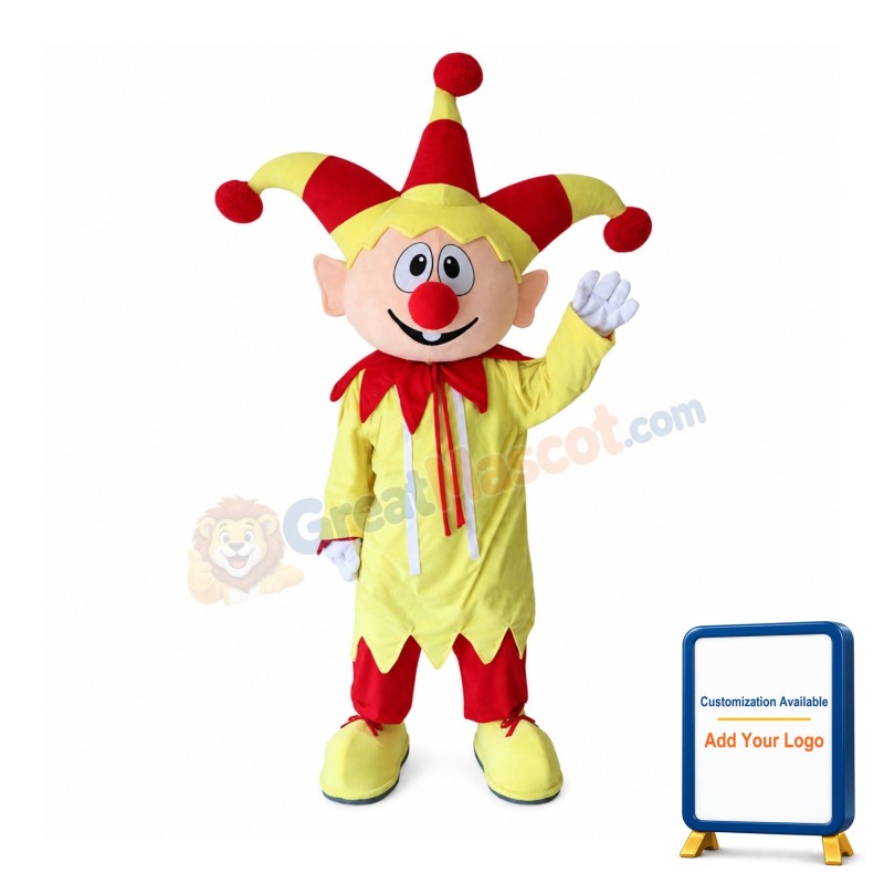 Friendly Lightweight Clown Boy Mascot Costume