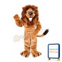 Friendly Muscular Lion Mascot Costume