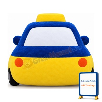 Blue Taxi Car Mascot Costume