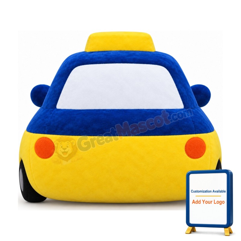 Blue Taxi Car Mascot Costume