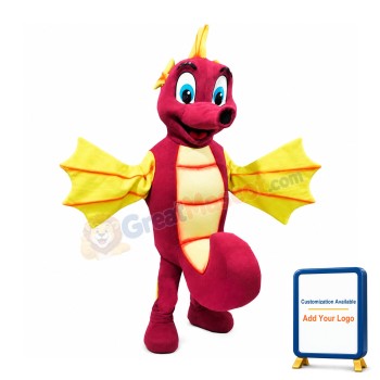 Red Seahorse Mascot Costume