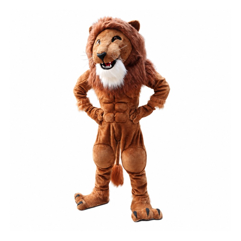 Strong Muscle Lion Mascot Costume