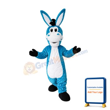 Blue Donkey Mascot Costume
