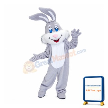 Grey Bunny Mascot Costume