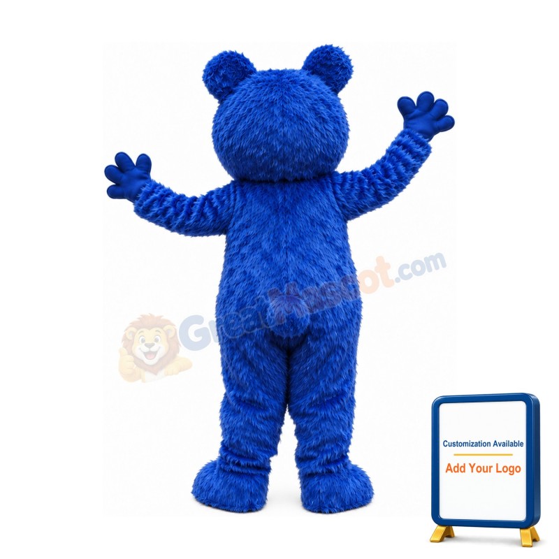 Blue Fierce Bear Mascot Costume
