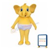 Little Elephant with Diaper Mascot Costume