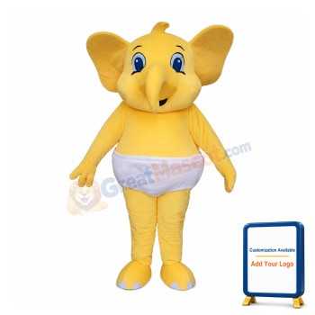 Affordable Little Elephant with Diaper Mascot Costume