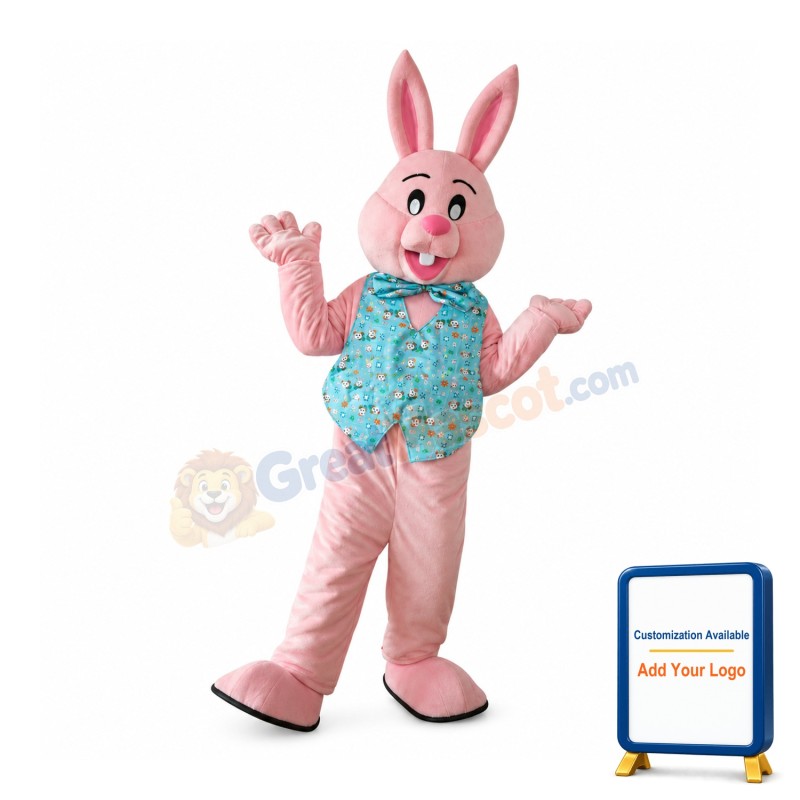 Pink Rabbit Mascot Costume