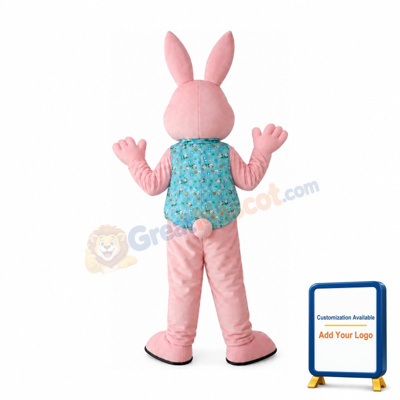 Pink Rabbit Mascot Costume