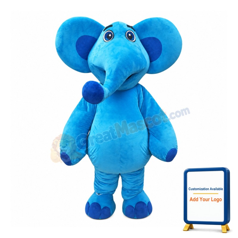 Blue Elephant Mascot Costume