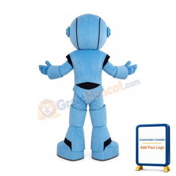 Blue Robot Mascot Costume