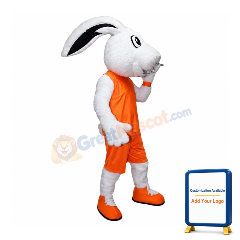 Sport White Bunny Mascot Costume