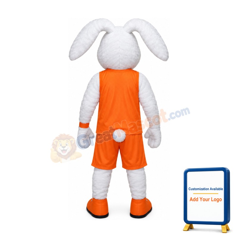 Sport White Bunny Mascot Costume