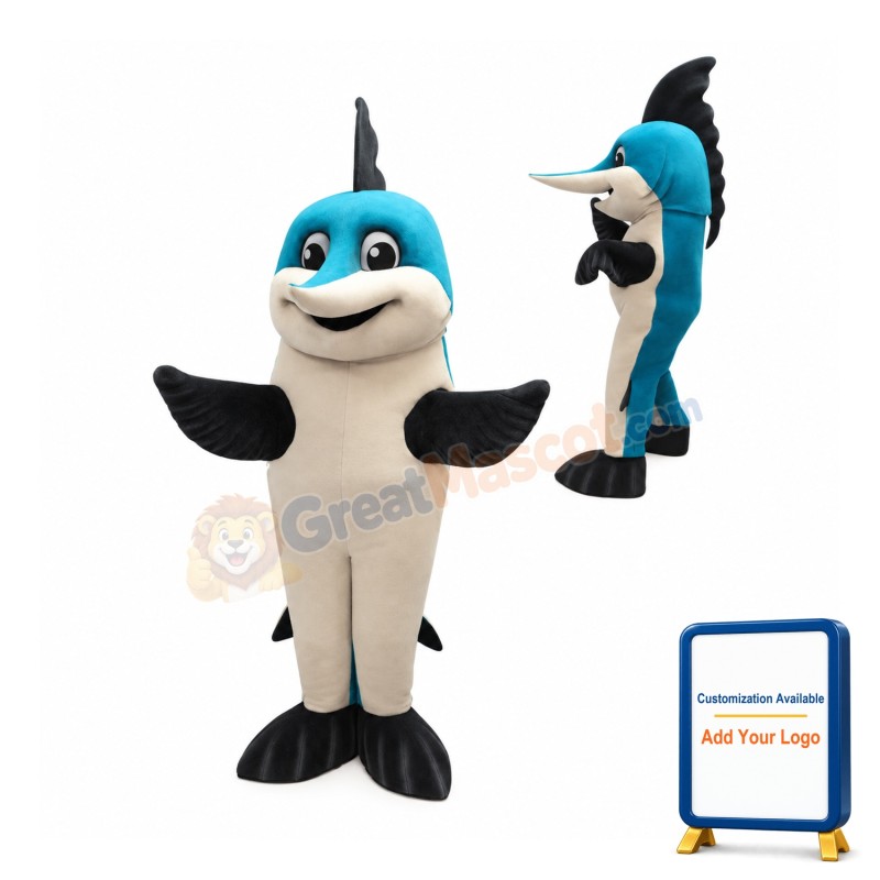 Blue Marlin Fish Mascot Costume