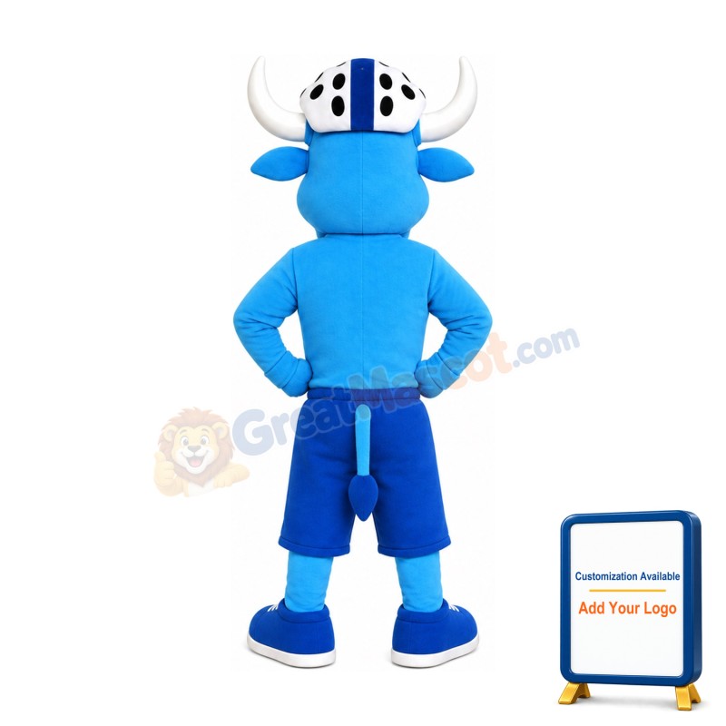 Lovely Blue Bull Mascot Costume