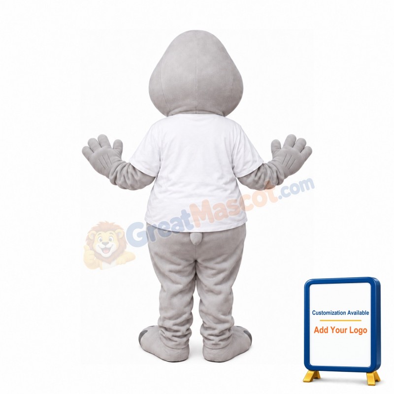 Gray Walrus Mascot Costume