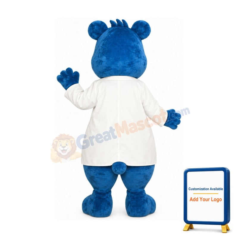 Doctor Blue Bear Mascot Costume