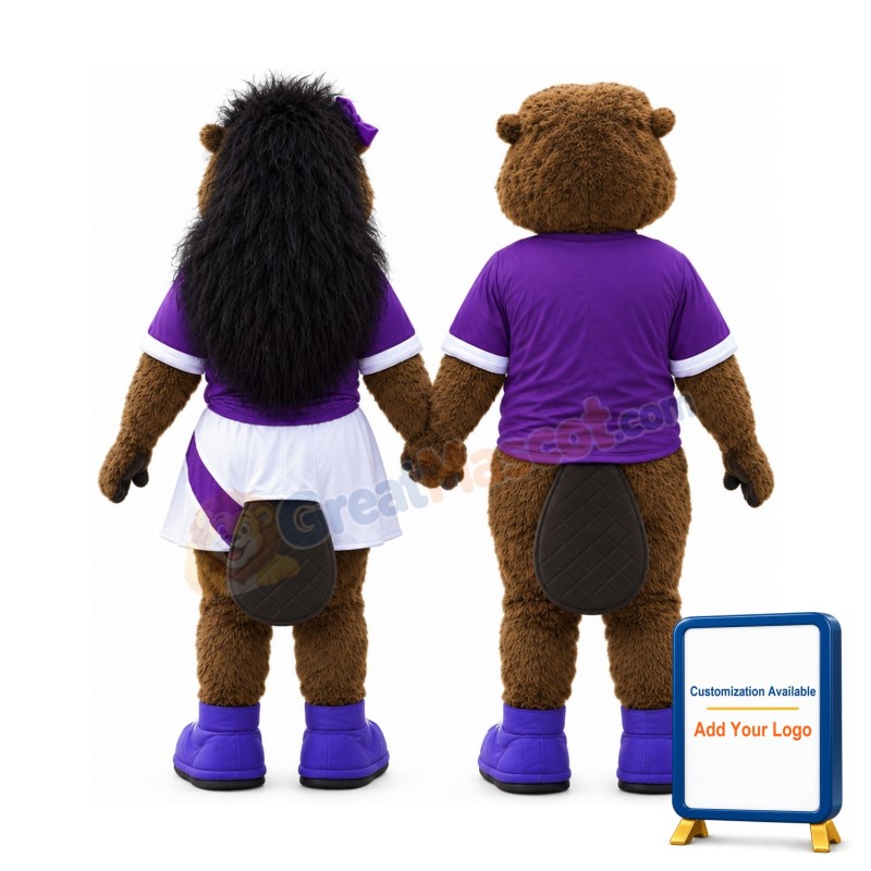 Sport Beaver Couple Mascot Costume